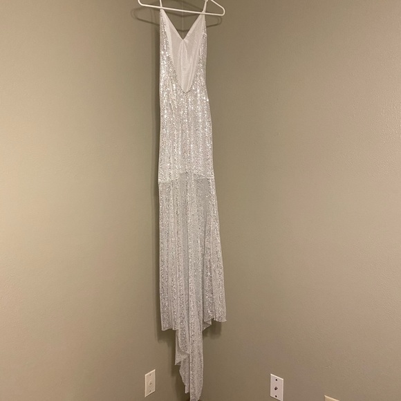 Silver Sequin Maternity Dress - Picture 2 of 2